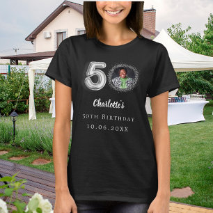 50th birthday black silver photo T-Shirt