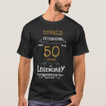 50th Birthday Black White Gold Mens T-Shirt<br><div class="desc">A vintage birthday T-shirt with a heartfelt message. Add the name and change the year using the template.</div>