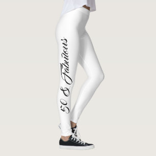50th Birthday Black & White Stylish Elegant Girly Leggings