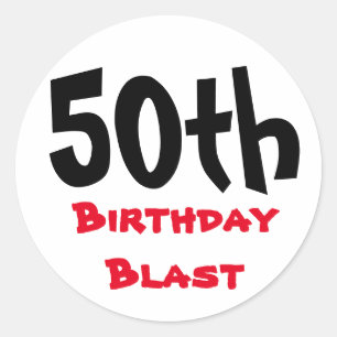 50th Birthday Blast Typography 50th Birthday Classic Round Sticker