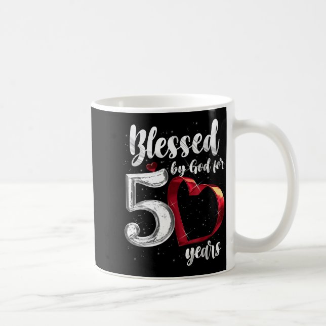 50th Birthday Blessed By God For 50 Years Birthday Coffee Mug (Right)
