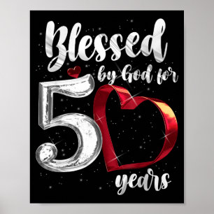 50th Birthday Blessed By God For 50 Years Birthday Poster