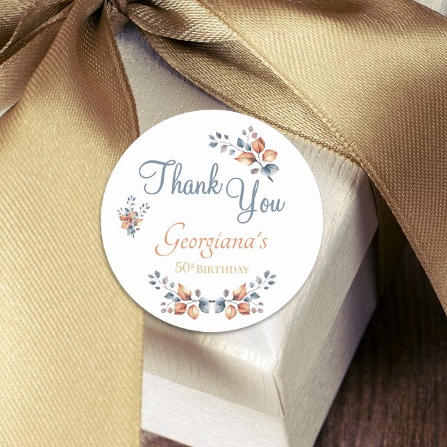 50th Birthday Boho Autumn Thanks You Stickers (Creator Uploaded)