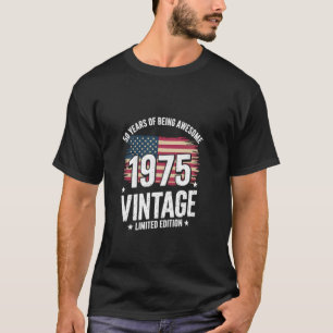 50th Birthday Born in 1975 50 Years Awesome Vintag T-Shirt