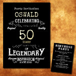 50th Birthday Born Legendary Black Gold Retro<br><div class="desc">For those celebrating their 50th birthday we have the ideal birthday party invitation with a vintage feel. The black background with a gold foil vintage typography. The design is simple and yet elegant with a retro feel. Easily customise the text of this birthday invitation using the template provided. Part of...</div>