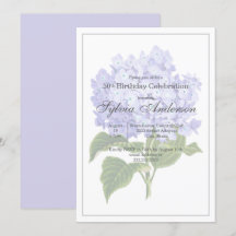 50th Birthday Botanical Hydrangea Invitation