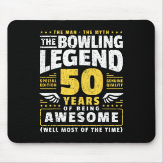 50th Birthday Bowling 50 Years Old Bowler  Mouse Mat