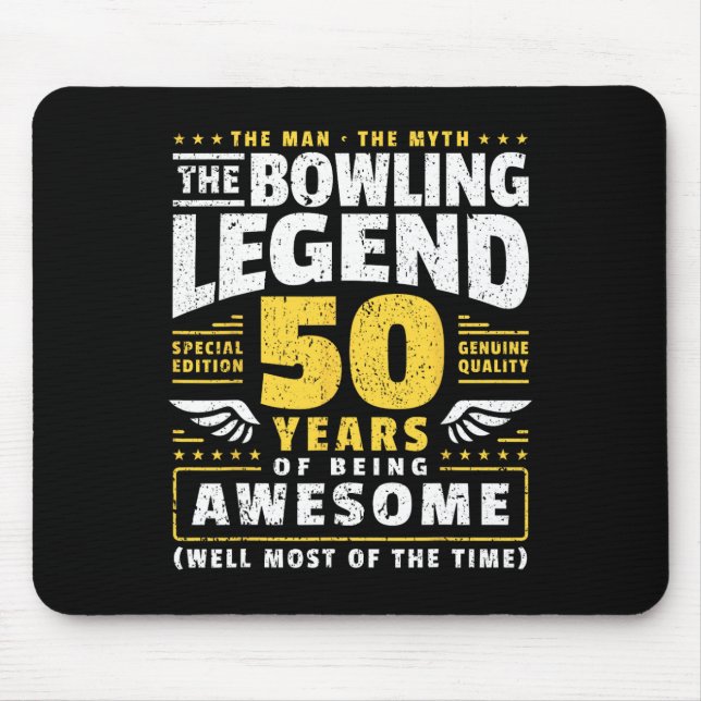 50th Birthday Bowling 50 Years Old Bowler  Mouse Mat (Front)