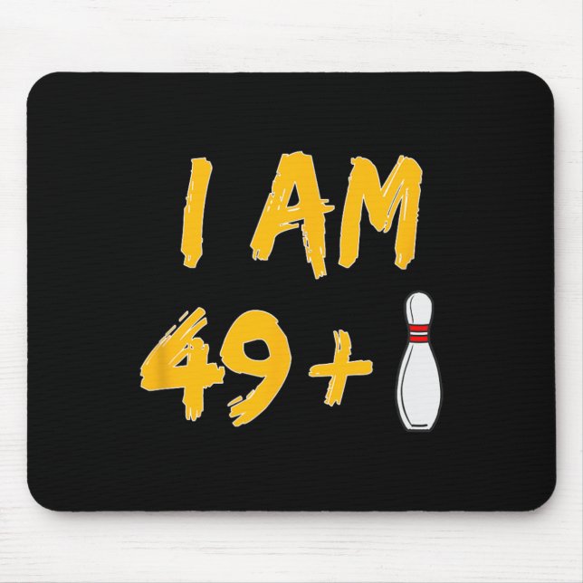 50th Birthday Bowling Shirt Funny Bowler Party Gif Mouse Mat (Front)