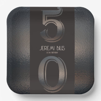 50th birthday Bronze style paper plate