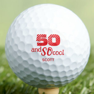 50th Birthday Brother Gift SO Cool Red Golf Balls