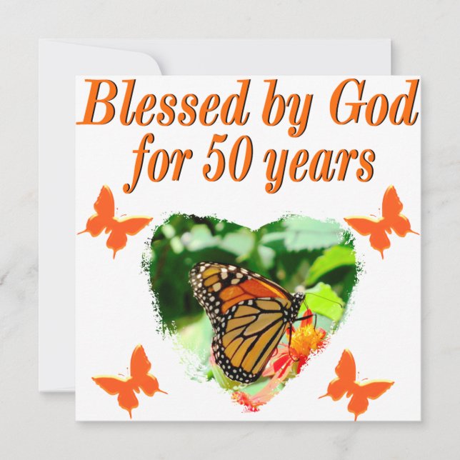 50TH BIRTHDAY BUTTERFLY CARD (Front)