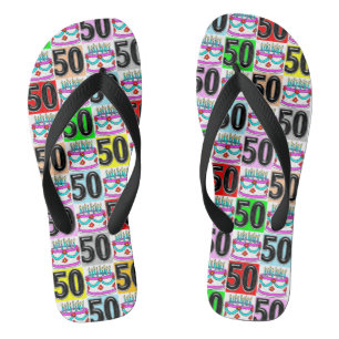 50TH BIRTHDAY CAKE FLIP FLOPS