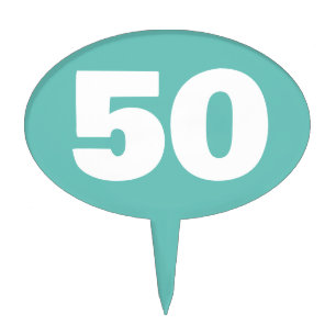 50Th Birthday cake topper   Custom colour pick