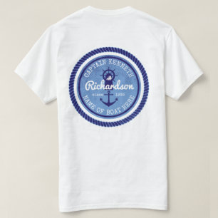 50th Birthday Captain Nautical Rope Anchor Helm T-Shirt