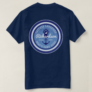 50th Birthday Captain Nautical Rope Anchor Helm T-Shirt