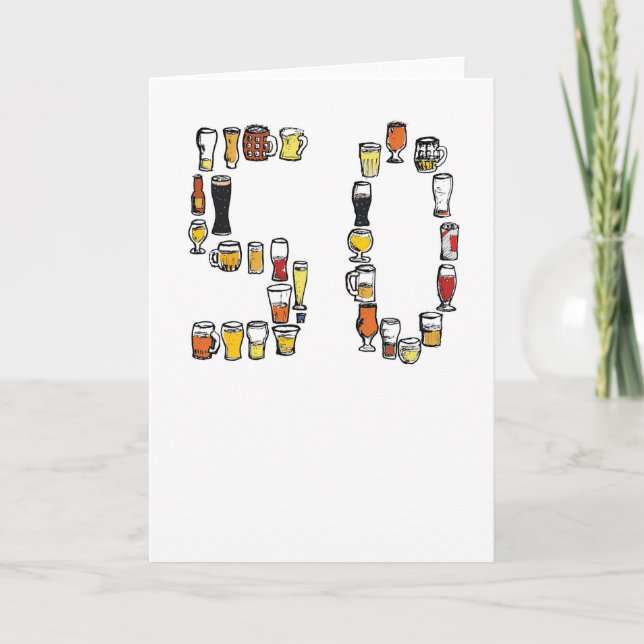 50th birthday card, beer card (Front)