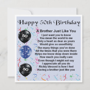 50th Birthday Card -  Brother