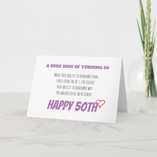 50th Birthday Card for Music Lover (Front)