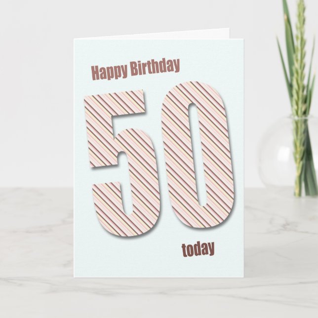 50th birthday card with huge numbers (Front)