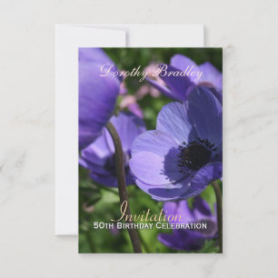 50th Birthday Celebration Anemone Custom Invite