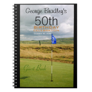 50th Birthday Celebration Golf Custom Guest Book