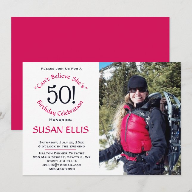 50th Birthday Celebration Party Invitation (Front/Back)