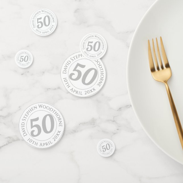 50th Birthday Celebration Personalised Confetti (Group)