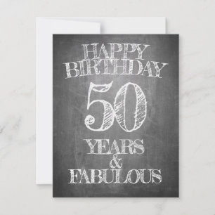 50th Birthday Chalkboard Style Greeting