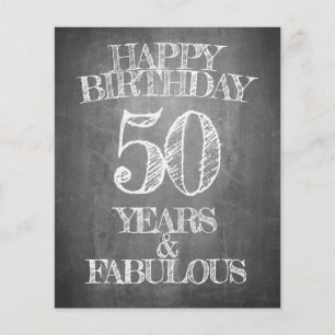50th Birthday Chalkboard Style Greeting