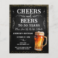 50th Birthday Cheers and Beers Party Budget