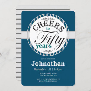 50th Birthday Cheers to Fifty Years Invitation
