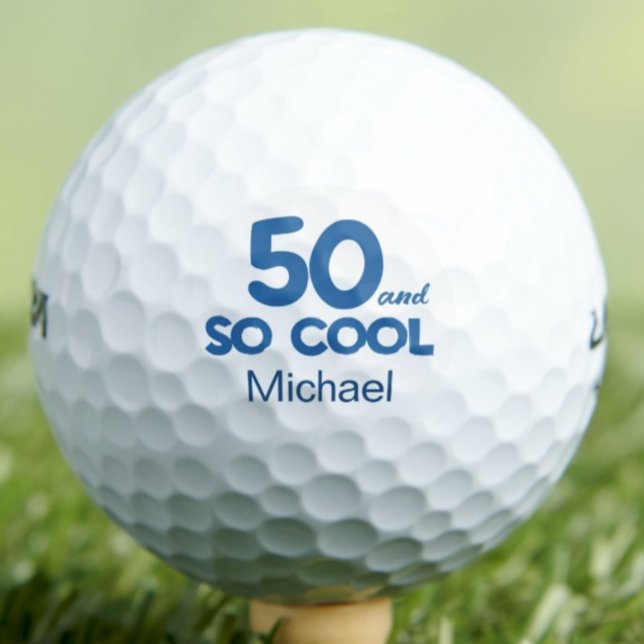 50th Birthday Classic 50 and So Cool Blue Golf Balls (Creator Uploaded)