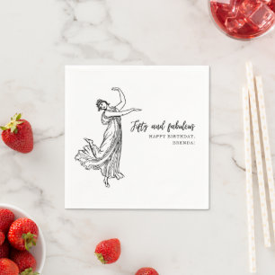 50th Birthday Classic Dancing Woman Party Napkin