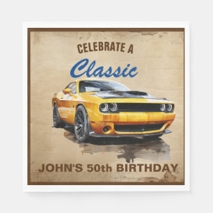 50th Birthday Classic Muscle Car  Napkin