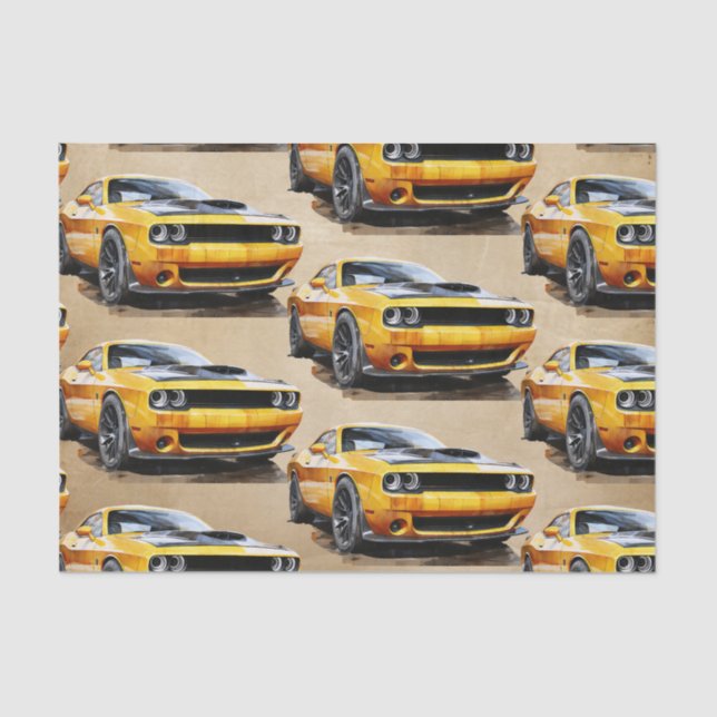 50th Birthday Classic Muscle Car Tissue Paper (Front)