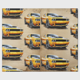 50th Birthday Classic Muscle Car  Wrapping Paper