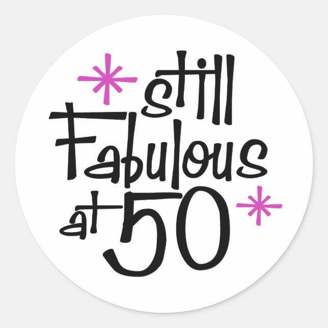 50th Birthday Classic Round Sticker (Front)