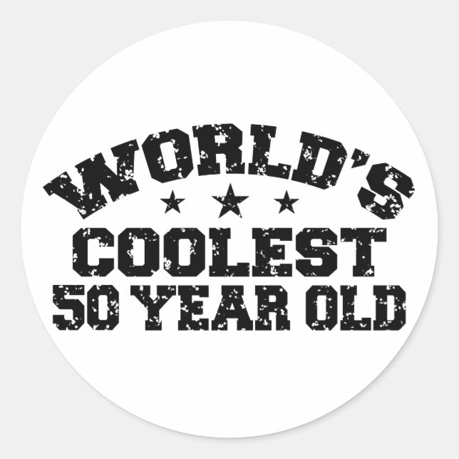 50th Birthday Classic Round Sticker (Front)