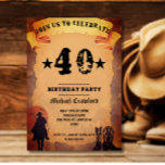 50th birthday cowboy old paper horse riding party invitation<br><div class="desc">50th birthday cowboy old paper horse riding party Invitation customisable  for the cowboy lover out there or anyone that loves nature horses and cowboys.</div>