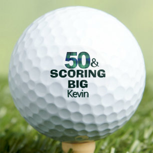 50th Birthday Coworker Gift Scoring Big Custom Golf Balls
