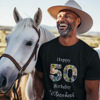 50th Birthday Create Your Own Multi Photo Black