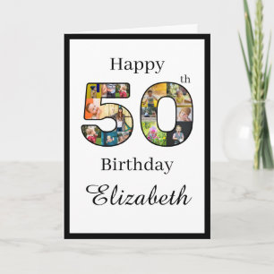 50th Birthday Create Your Own Multi Photo Custom Card