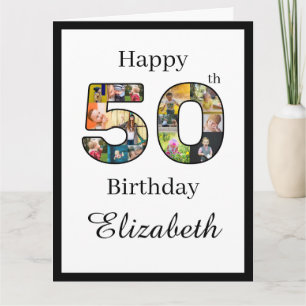 50th Birthday Create Your Own Multi Photo Custom Card