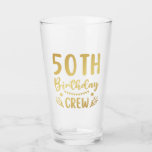 50th Birthday Crew 50 Party Crew Drinking Glass<br><div class="desc">50th Birthday Crew 50 Party Crew Group Friends BDay design Gift Drinking Glass Cup Classic Collection.</div>