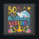 50th Birthday Cruise B-Day Party Square Magnet<br><div class="desc">50th Birthday Cruise B-Day Party Funny design Gift Classic Square Magnet Classic Collection.</div>