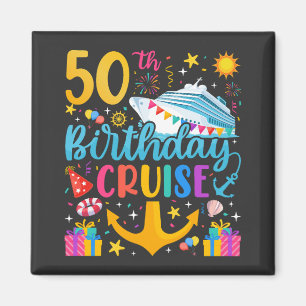 50th Birthday Cruise B-Day Party Square Magnet