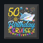 50th Birthday Cruise B-Day Party Square Magnet<br><div class="desc">50th Birthday Cruise B-Day Party Funny design Gift Square Magnet Classic Collection.</div>