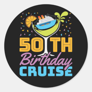 50th Birthday Cruise Classic Round Sticker