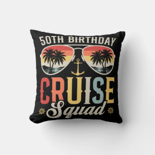 50TH Birthday Cruise Squad Family Matching Cushion
